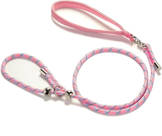 Slip Lead Dog Leash 5 Ft No Pull Reflective Nylon Dog Rope Training Leash with Padded Handle for Puppy Small Medium Dogs(Pink)