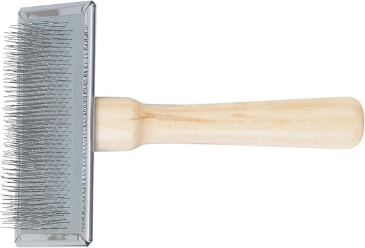 Ancol Heritage Wood Handle Soft Slicker Dog Brush Puppy Pet Grooming Tool Large Wired Bristles Removes Dead Hair Tangles Promotes Glossy Coat Wooden Handle Large