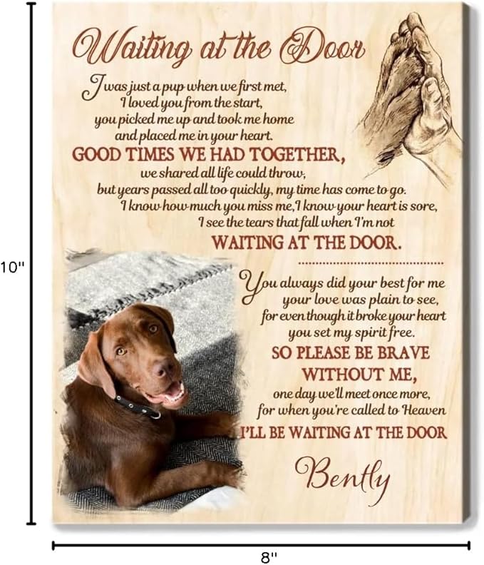 Benicee Shop Wall Art, Personalized Dog Memorial Art Print, 8x10 Inches, Handmade Pet Bereavement Gift