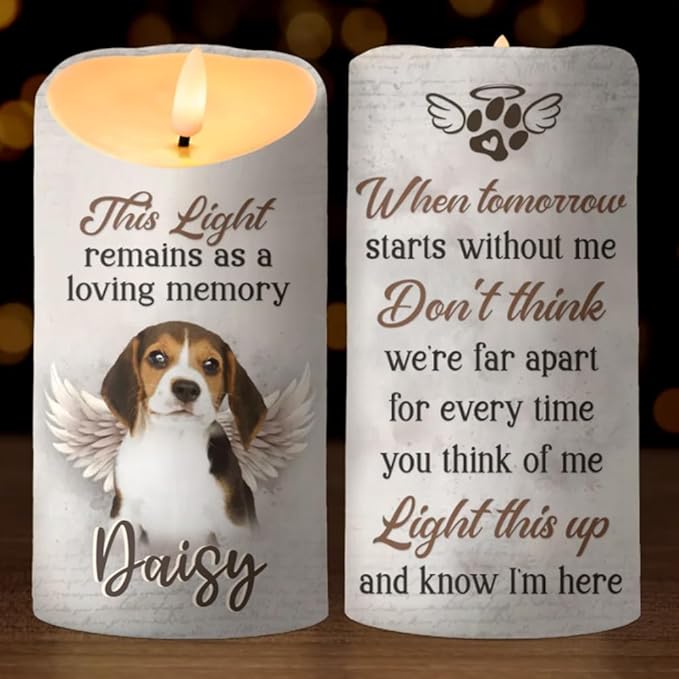 Custom This Light Remains As A Loving Memory Pet Memorial Led Candle Decor Gift For Dog Mom Dad Pet Owner Christmas Birthday Memorial Dog And Cat Sympathy Led Candle Gifts For Girlfriend Boyfriend