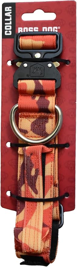 Boss Dog Tactical Collar, Orange Camo, Large