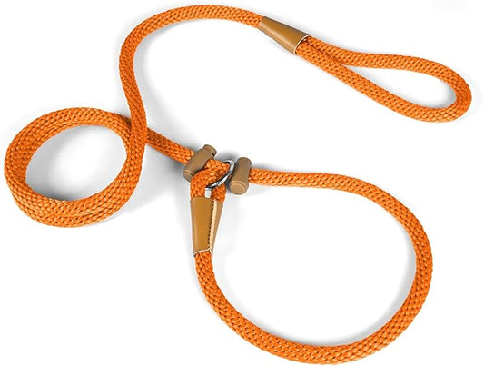 FASTFOX Dog Training Leash, 6ft x 1/2 Inch Slip Lead Loop for Small Medium Large Dogs, No Pull 3-in-1 (Orange)