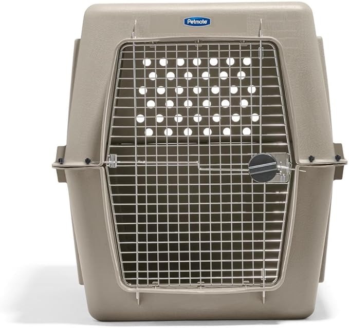 Petmate Ultra Vari Dog Kennel - Portable Crate for Extra Large Dogs 90-125 lbs - Airline-Friendly - Heavy-Duty Plastic Shell - For Home and Travel - Made in USA - 48 Inches - Taupe