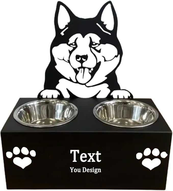 Personalized Dog Food Bowl Holder,Customized with Your Pet'S Name Pet Feeding Supplies Bowl Stainless Steel Dog Food and Water Dishes Gift for Pet Lovers (Aktia)