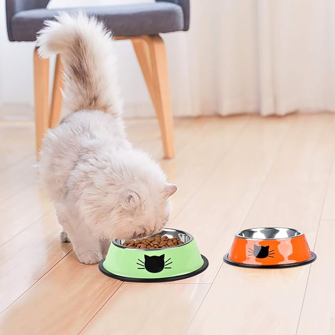 Legendog Pet Bowl Stainless Steel Non-Skid Rubber Base Dog Bowl Cat Bowl GR OR PP