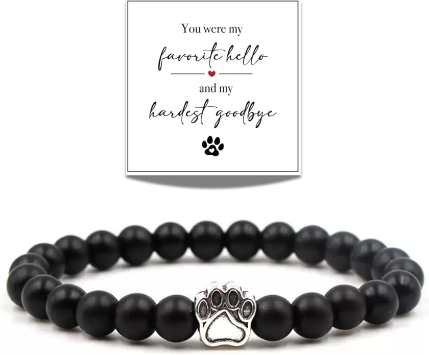 LINGYUAN Pet Memorial Gifts for Dogs Cats, Pet Memorial Bracelet, Remembrance Pet Loss Sympathy Gift for Cat Dog Lovers, Bereavement Gifts for Loss of Pet