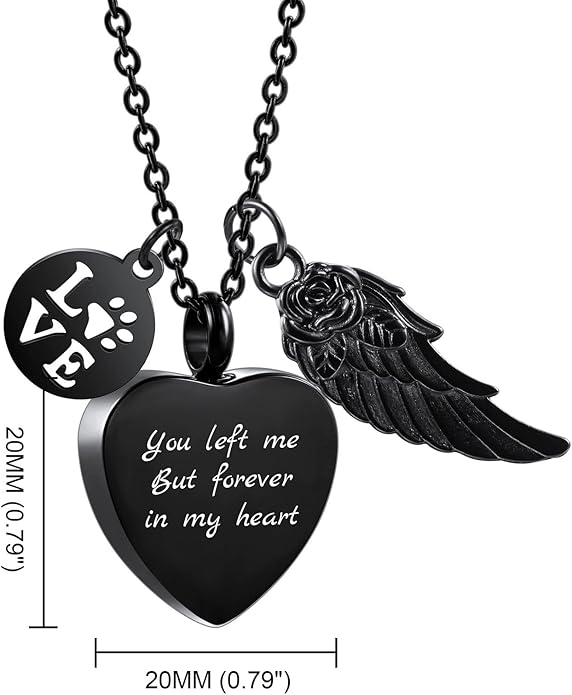 Personalized Urn Necklace for Pet Ashes Custom Photo/Name/Date Paw Print Pendant for Women Men Cremation Jewelry Memorial Keepsake for Dog/Cat/Pet Urn Necklace with Funnel Fill Kit
