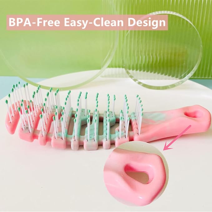 hhfvvdaRidge Design Puppy Brush - Soft Bristle Gentle Grooming Tool for Small Dogs - Pet Hair Care for Yorkie, Maltese, Shih Tzu, Maltipoo - Gradient Color