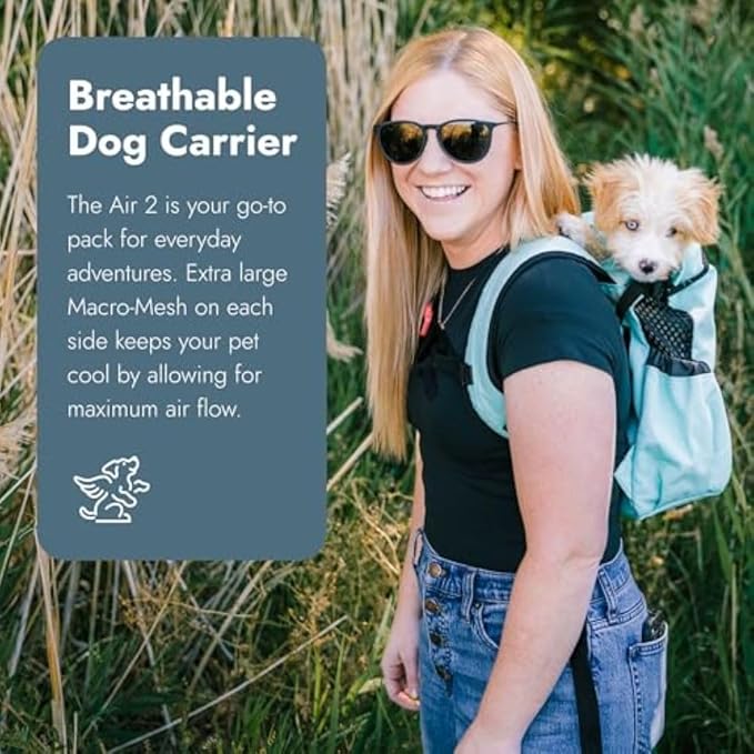 K9 Sport Sack Air 2 - Small, Jet Black - Ideal for Dogs with 13-16” Back Length - Durable, Breathable Backpack-Style Carrier - Perfect for Walks, Short Hikes & Public Transportation