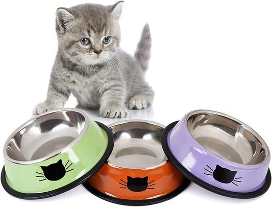 Legendog Pet Bowl Stainless Steel Non-Skid Rubber Base Dog Bowl Cat Bowl GR OR PP