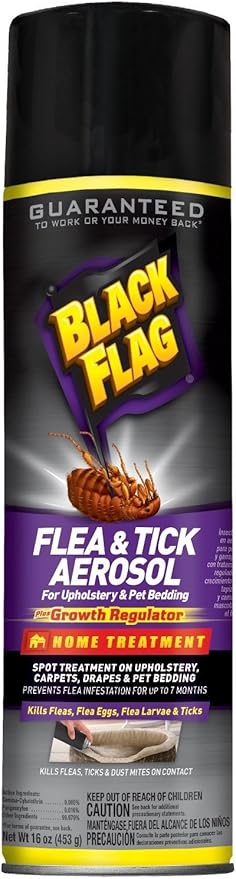 Black Flag HG-11094 Flea & Tick Killer for Upholstery & Pet Bedding Aerosol Spray, 16 oz 11094 11094