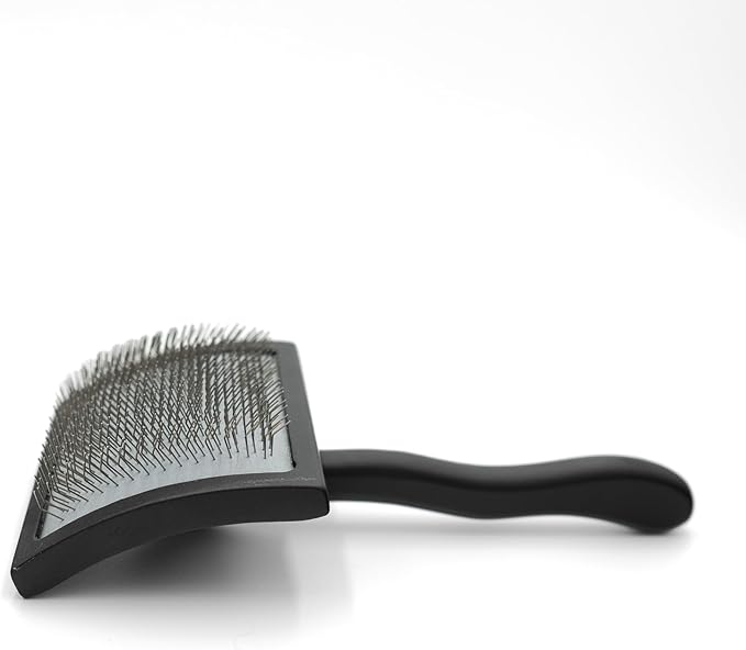 Slicker Brush for Dogs | Professional Dog Shedding Brush and Grooming Comb for Small Dog Breeds and Puppies | Ergonomic and Removes Shedding and Tangled Hair for Shiny Coat - Black