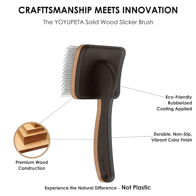 Large Slicker Brush for Dogs, 4-in-1 Beech Wood Long Pin Dog Brush Grooming Kit for Pets, Professional Deshedding Brush Set for Doodles,Goldendoodles & Thick Coats, Black
