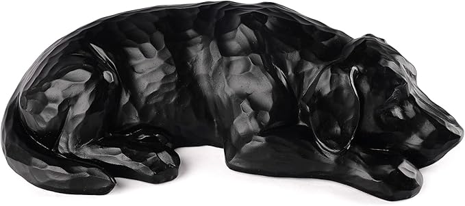 VIPbuy Pet Urns for Dog Ashes - Resin Sleeping Dog Memorial Figurine Statue , Sympathy Gift for Pet Loss, Memory Keepsake for Pet Owners & Home Decor (Black)