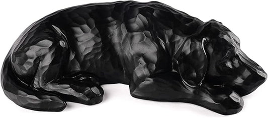 VIPbuy Pet Urns for Dog Ashes - Resin Sleeping Dog Memorial Figurine Statue , Sympathy Gift for Pet Loss, Memory Keepsake for Pet Owners & Home Decor (Black)
