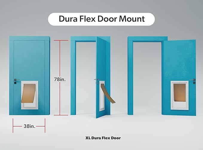 DuraFlex Aluminum Frame Pet Door for Extra Large-Sized Dogs (100+ lbs.) by High Tech Pet - Easy Installation Dog Door, Door Mount, Air Tight, Security Panel (12.5" X 25" Pet Opening) - AF-3-XL