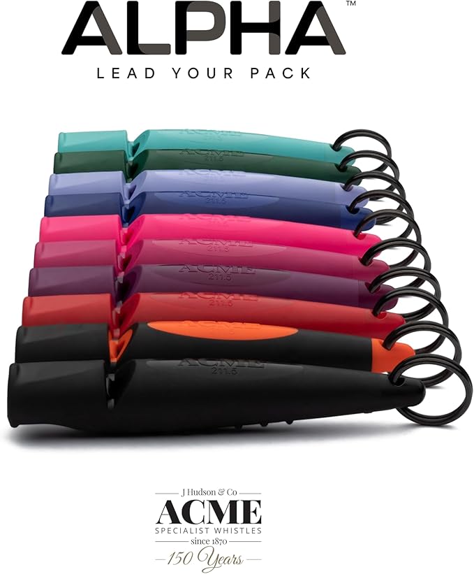 Genuine ACME genuine no. 211 Alpha professional dog training whistle with enhanced ergonomic grip. BPA-free plastic. 110 dBA long range. Made in the UK (Purple)