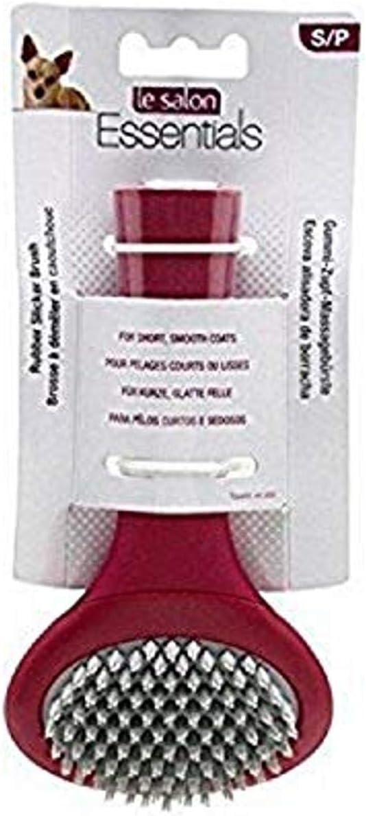Le Salon Essentials Rubber Slicker Dog Brush, Small