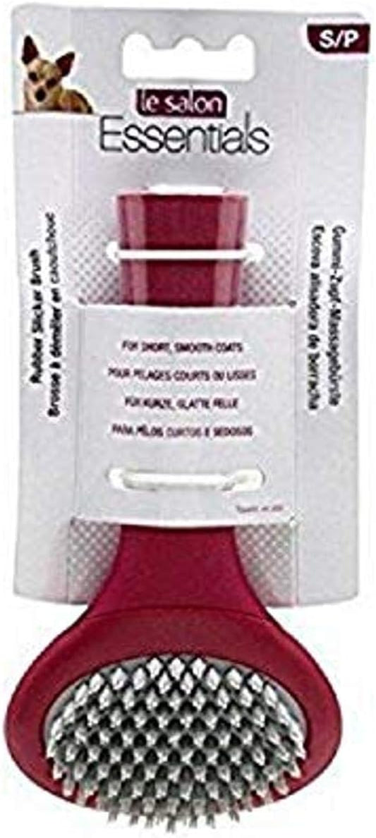 Le Salon Essentials Rubber Slicker Dog Brush, Small