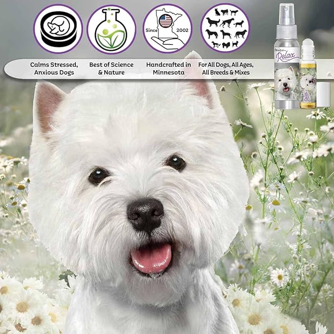 The Blissful Dog West Highland White Terrier Relax Dog Aromatherapy Spray for Your Dog's Anxiety