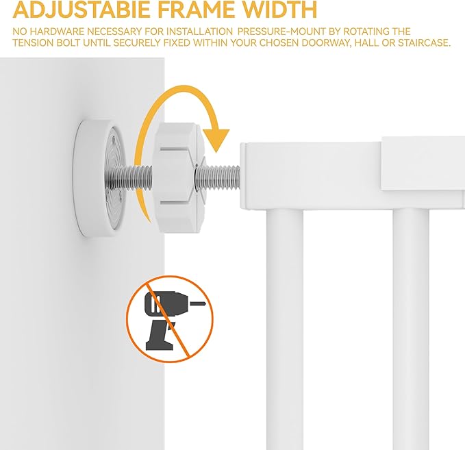 YITAHOME Extra Tall 55" Pet Gate for Cats Dogs, Walk Thru Dog Gate for Doorways and Stairs, Adjustable, 29.5"-48.8" Wide, Easy Install, Pressure Mount, Auto Close Cat Gate Indoor, Metal Pet Door Gate