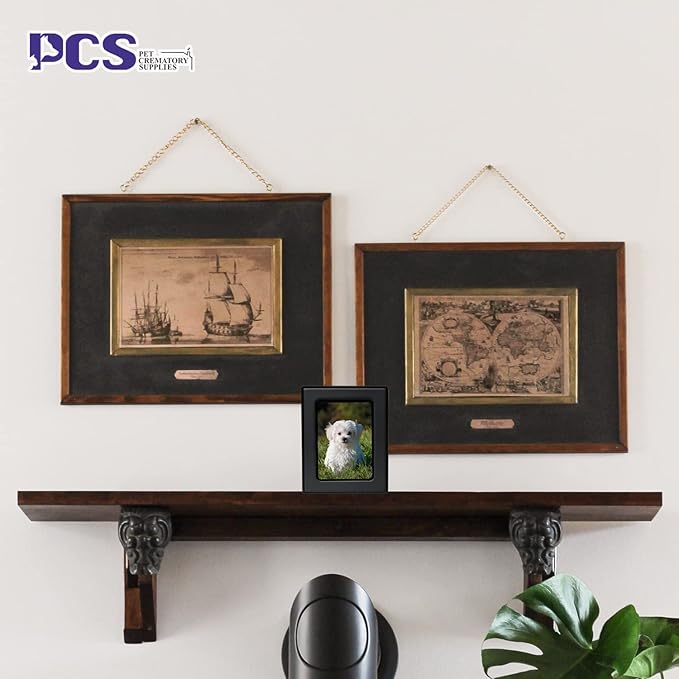 PCS Pet Urn for Dogs' Ashes - Photo Urn, Cremation Box, Black-Medium