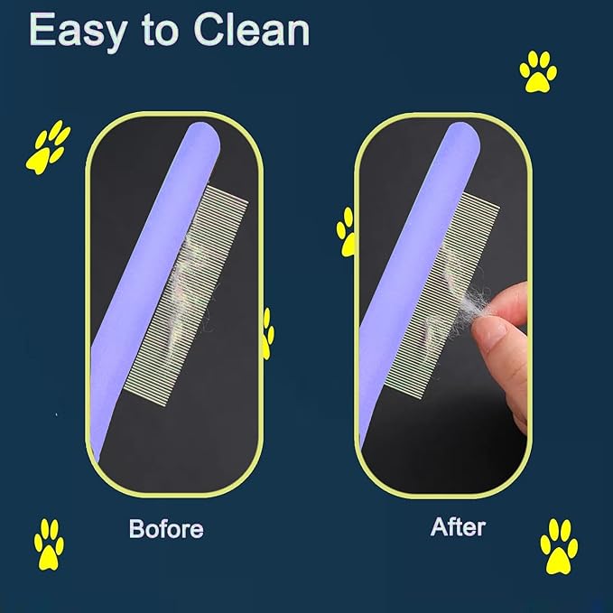 Small Dog Grooming Comb - Perfect for Shih Tzus, Yorkies, and Maltipoos - Ideal Puppy Hair Brushes for Maltese and Small Breeds (Purple)