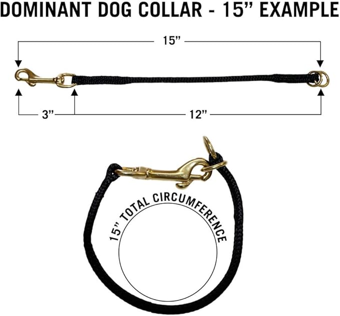 REDLINE K-9 Nylon Dominant Dog Choke Collar Black, 19 inch