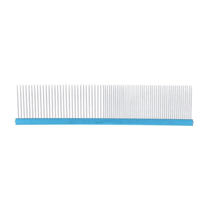 Greyhound Comb For Dogs, Metal Comb For Dogs Metal Dog Comb Cat Comb For Removing and Knots Dog Combs with Rounded Ends Grooming Tool For Long Short Haired Dog (Blue