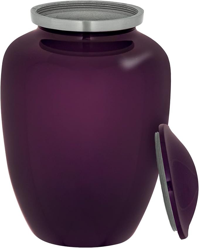 Homage Large Custom Photo Pet Cremation Urn for Pet Ashes - Vase Style Pet Urn - 200 Cubic Inch Capacity -Personalization Included (Amethyst)