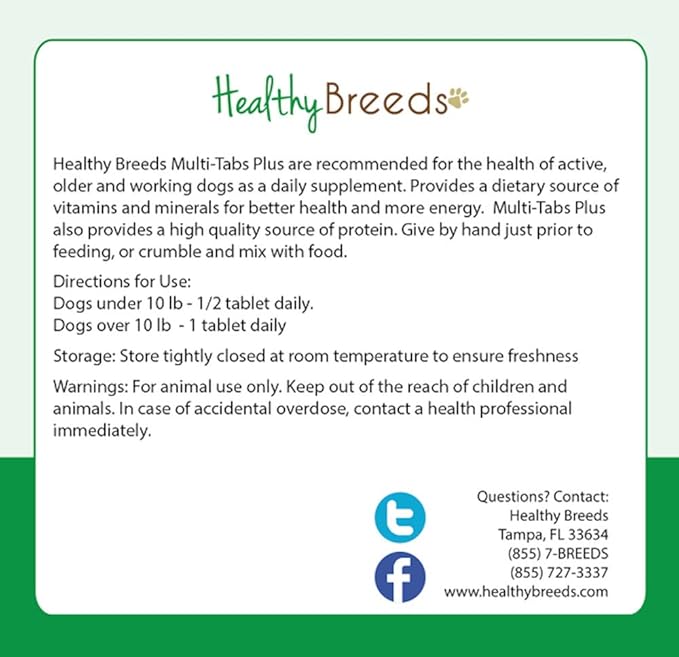 Healthy Breeds Poodle Multi-Tabs Plus Chewable Tablets 180 Count