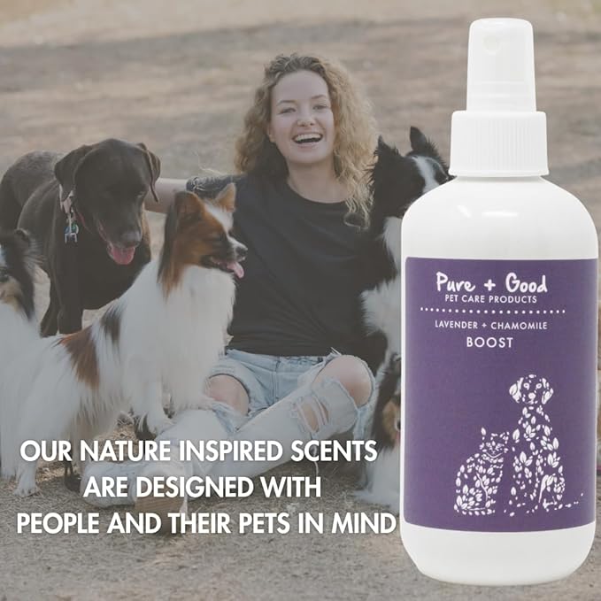 Refreshing Boost 8 oz - Nourishes Skin and Smoothes Coat, Deodorizing, Conditioning - Plant Based Fragrance Oils (Cedarwood + Sage)