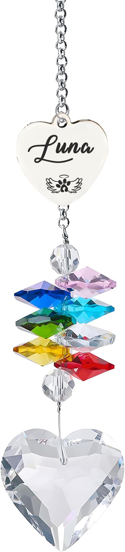 EDSG Personalized Dog Memorial Gifts for Loss of Dog - Pet Sympathy Gifts, Custom Pet Bereavement Gift, Rainbow Bridge Memorial Suncatcher for Cat (Design 1)
