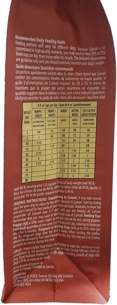 CARNA4 Air Dried Dog Food, Chicken Recipe, Quick Baked Whole Food Nutrition with Sprouted Seeds, Natural Probiotics & Enzymes, No Synthetics - 13 Pound
