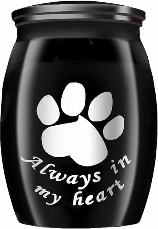Small Keepsake Urns for Pet Ashes, 1.58 Inch Mini Cremation Urns for Ash with Paw Pattern,Stainless Steel Decorative Memorial Mini Funeral Urn for Ashes (Paw-1 Pack)