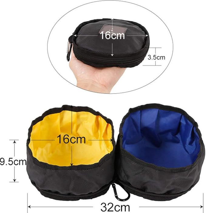 balacoo Portable Dog Bowls for Outdoor Feeding Dual Capacity for Food Water Carabiner Pet Supplies for Traveling Cats Dogs