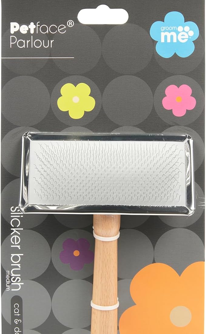 Petface Slicker Brush for Dogs/Cats, Medium,Brown