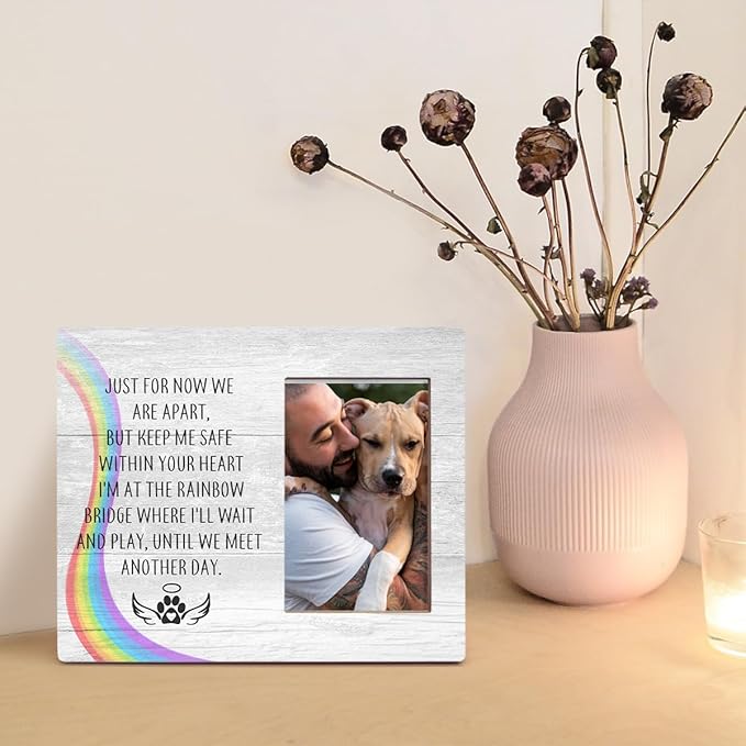 Orchroma Rainbow Bridge Dog Memorial Gifts Picture Frame,Loss of Dog Sympathy Gift,4x6 Photo Frame