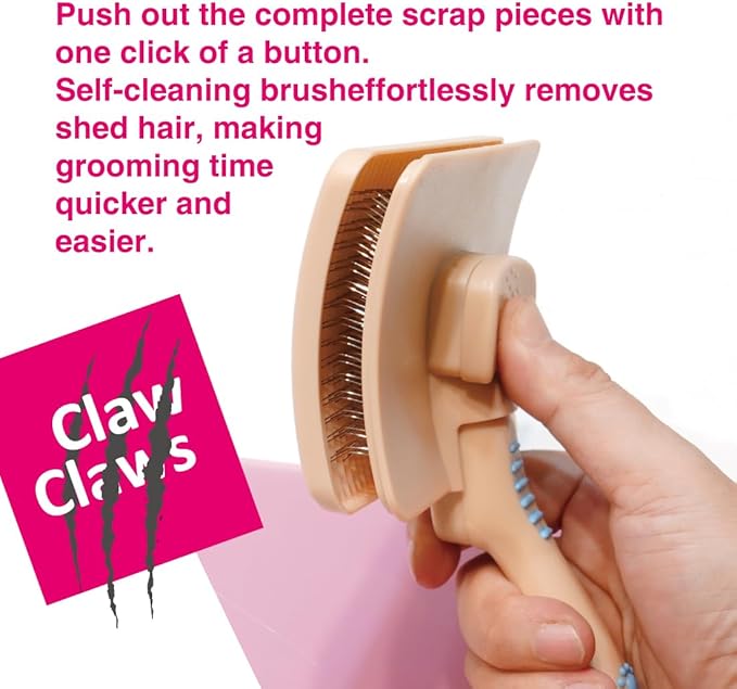 Pet Slicker Brush for Large Dogs, Wooden Handle with Stainless Steel Soft Pins, Gently Remove Tangled, Loose Undercoat and Mats Hair, Pet Grooming Tool, Wool Needle Felting Brush (8" Quick Cleaning)