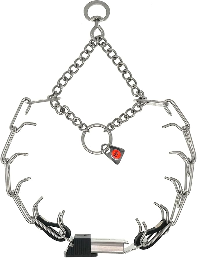 Herm Sprenger Dog Training Prong Collar with Quick Release ClicLock Buckle and Biothane Insert Stainless Steel Collar Made in Germany (16in x 2.25mm Prongs (Neck Size up to 13-14in))