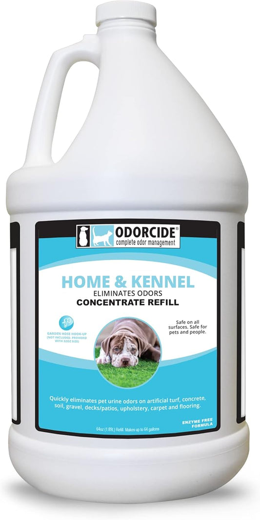 Odorcide Pet Odor Eliminator for Home & Kennel – All Surfaces Odor Eliminator for Strong Odor – Non-Enzymatic Pet Urine Odor Eliminator Spray – Pet Supplies for Indoors & Outdoors (64 oz)