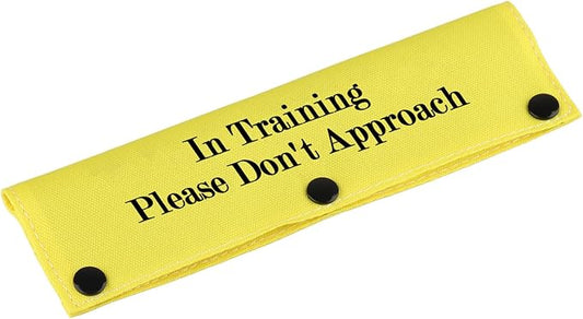 Funny Dog Leash Sleeve in Training Please Don't Approach Dog Leash Wrap Wrap Alert Hanging ID Patch Tag (Don't Approach-YE Sleeve)