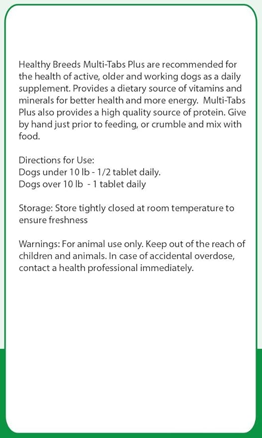 Healthy Breeds Chinook Multi-Tabs Plus Chewable Tablets 180 Count