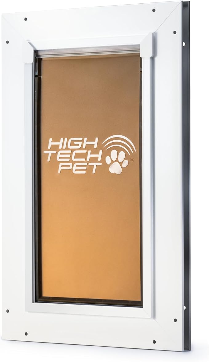 DuraFlex Heavy-Duty Aluminum Frame Pet Door for Large-Sized Dogs (10.5” X 21.25” Pet Opening) by High Tech Pet - Easy Installation Dog Door, Door Mount, Air Tight, Security Panel - AF-3-L