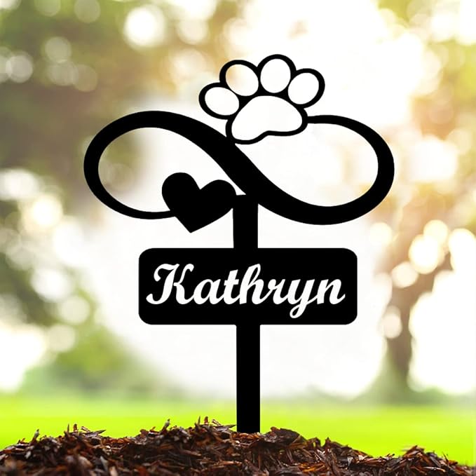 Pet Grave Markers Personalized, Pet Memorial Grave Markers Garden Metal Headstones Plaques, Custom Pet Dog Grave Marker Gifts for Sympathetic Pet Loss Remembrance, Pet Memorial Gifts