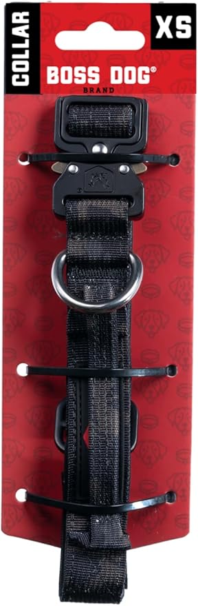 Boss Dog Tactical Collar, Black Camo, X-Small