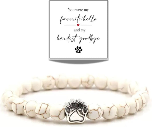 LINGYUAN Pet Memorial Gifts for Dogs Cats, Pet Memorial Bracelet, Remembrance Pet Loss Sympathy Gift for Cat Dog Lovers, Bereavement Gifts for Loss of Pet