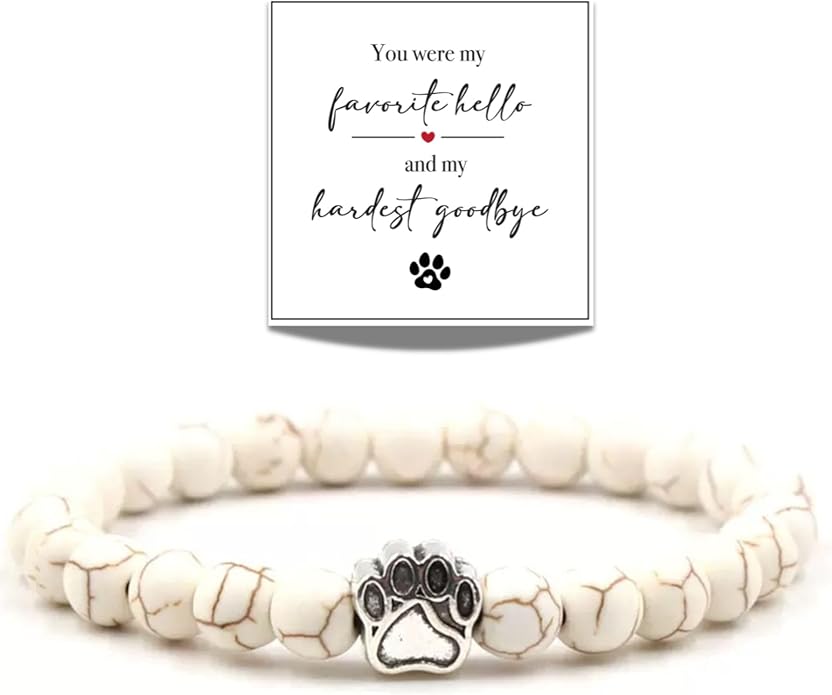 LINGYUAN Pet Memorial Gifts for Dogs Cats, Pet Memorial Bracelet, Remembrance Pet Loss Sympathy Gift for Cat Dog Lovers, Bereavement Gifts for Loss of Pet