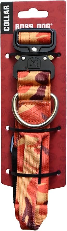 Boss Dog Tactical Collar, Orange Camo, Medium