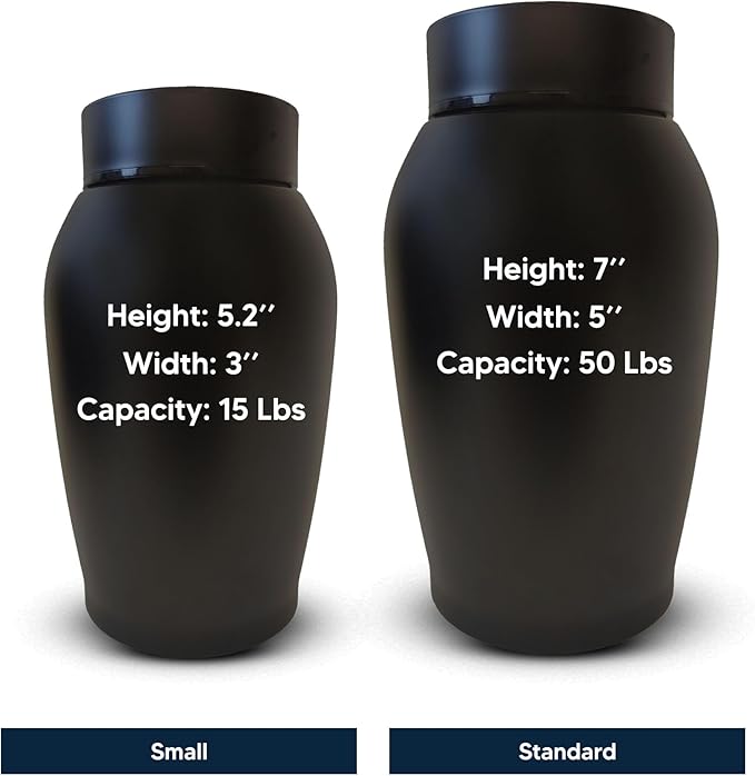 Personalized Custom Small Keepsake Urn Engraved with Pet Name, Date, and Hand & Paw - High Five V1 Design- 5.2" Black Powder Coated Steel Cremation Urns for Furry Ashes | Black